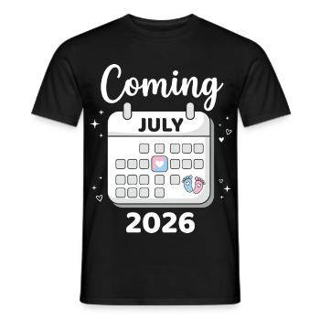Cadeau drôle de baby shower de juillet 2026 - T-shirt homme - noir - Devant - AI Model Male 178 light (178cm)