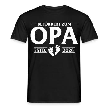 Baby Shower - Promu grand-père 2026 - T-shirt homme - noir - Devant - AI Model Male 178 light (178cm)