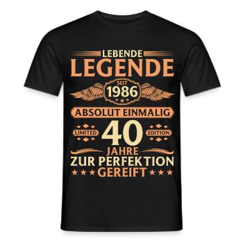 40e anniversaire absolument unique millésime 1986 - T-shirt homme - noir - Devant - AI Model Male 178 light (178cm)