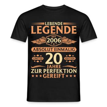 20th Birthday Absolutely Unique Vintage 2006 - Men's T-Shirt - black - Front - AI Model Male 178 light (178cm)