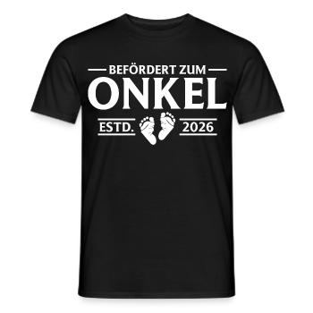 Baby Shower - Promu Oncle 2026 - T-shirt homme - noir - Devant - AI Model Male 178 light (178cm)