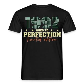 1992 - Men's T-Shirt - black - Front - AI Model Male 178 light (178cm)