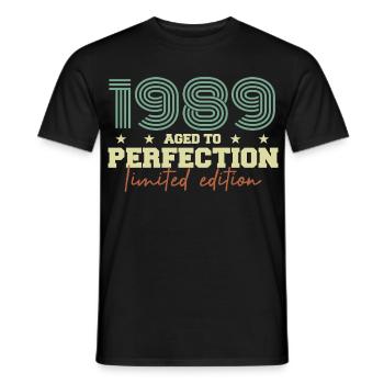 1989 - Männer T-Shirt - Schwarz - Vorne - AI Model Male 178 light (178cm)