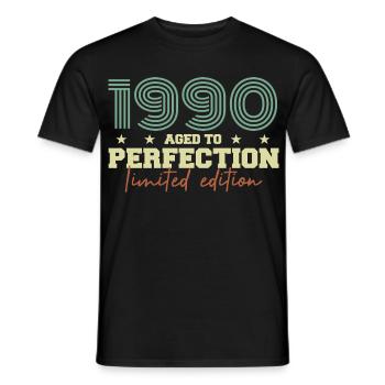 1990 - T-shirt homme - noir - Devant - AI Model Male 178 light (178cm)