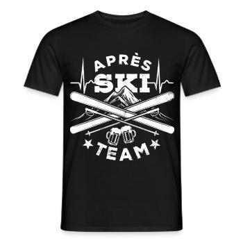 Après Équipe de ski, sports d’hiver, forfaits ski - T-shirt homme - noir - Devant - AI Model Male 178 light (178cm)