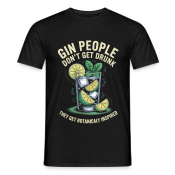 Gin People Don't Get Drunk Botanicaly Inspired - Men's T-Shirt - black - Front - AI Model Male 178 light (178cm)