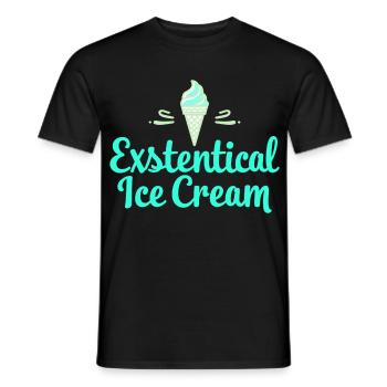 Existenzielle Eiscreme Lustiger Spruch Eis Waffel - Männer T-Shirt - Schwarz - Vorne - AI Model Male 178 light (178cm)