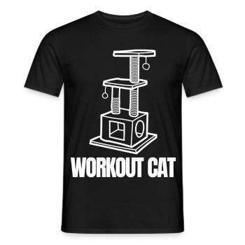 Workout Cat Emblem - T-shirt homme - noir - Devant - AI Model Male 178 light (178cm)