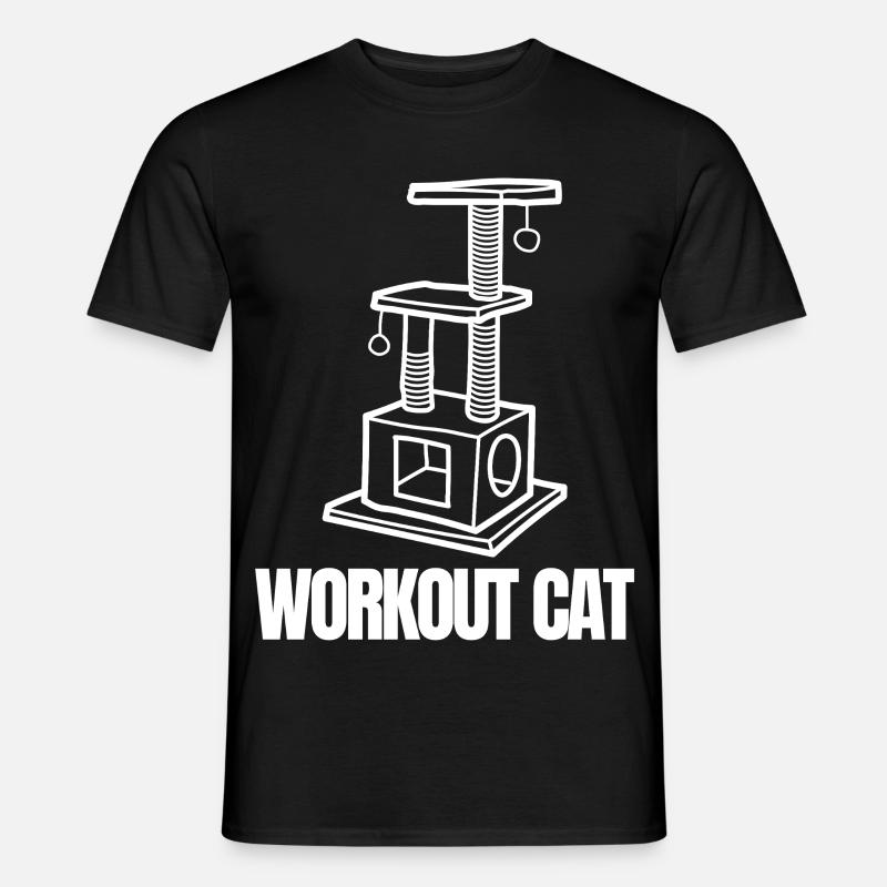 Workout-Katzenemblem - Männer T-Shirt - Schwarz