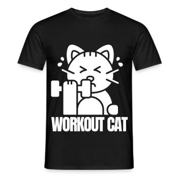 Muscular Cat Training - Men's T-Shirt - black - Front - AI Model Male 178 light (178cm)