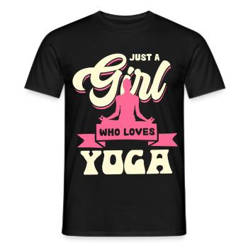 Fille passionnée de yoga - T-shirt homme - noir - Devant - AI Model Male 178 light (178cm)