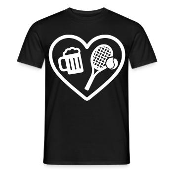 Heart Tennis Bier - Männer T-Shirt - Schwarz - Vorne - AI Model Male 178 light (178cm)