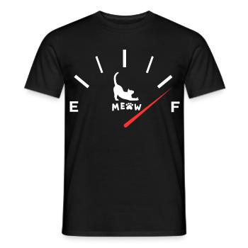 Funny Cat Fuel Gauge Meow Meter Kitten Mom Humor - Men's T-Shirt - black - Front - AI Model Male 178 light (178cm)
