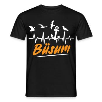 Nordsee Urlaub BÜSUM Wattenmeer Lustiges - Männer T-Shirt - Schwarz - Vorne - AI Model Male 178 light (178cm)