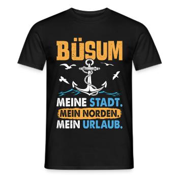 BÜSUM MEINE STADT MEIN NORDEN MEIN URLAUB Lustig - Männer T-Shirt - Schwarz - Vorne - AI Model Male 178 light (178cm)