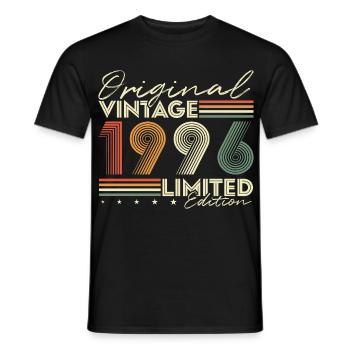 Original 1996 Jahrgang Vintage Geburtstag Retro - Männer T-Shirt - Schwarz - Vorne - AI Model Male 178 light (178cm)