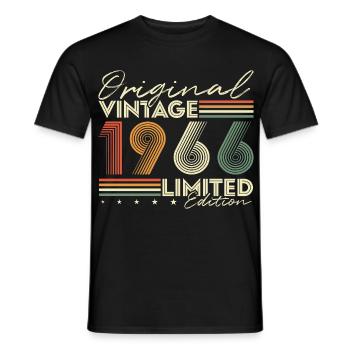 Original 1966 Jahrgang Vintage Geburtstag Retro - Männer T-Shirt - Schwarz - Vorne - AI Model Male 178 light (178cm)