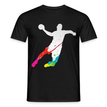 Handball Handball Player Colorful Dad Handball Player - Men's T-Shirt - black - Front - AI Model Male 178 light (178cm)