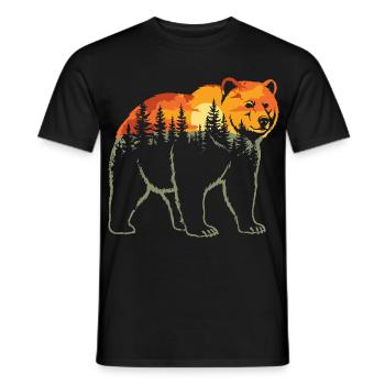 Ours, Forêt, Nature, Nature sauvage, Extérieur, Animal - T-shirt homme - noir - Devant - AI Model Male 178 light (178cm)