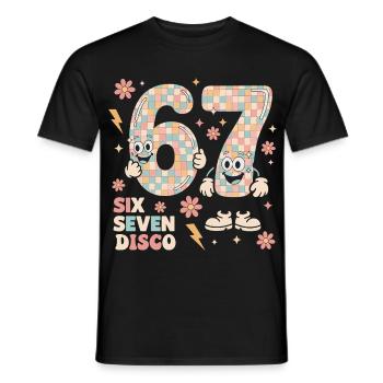 Lustige Disco Ball Retro Party Geschenk Six Seven - Männer T-Shirt - Schwarz - Vorne - AI Model Male 178 light (178cm)