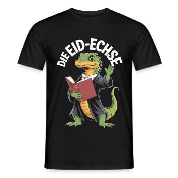 Legal Oath Lizard Funny Reptile Design - Men's T-Shirt - black - Front - AI Model Male 178 light (178cm)