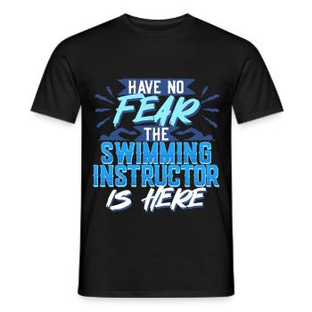 Schwimmlehrer The Swimming Instructor Is Here - Men's T-Shirt - black - Front - AI Model Male 178 light (178cm)