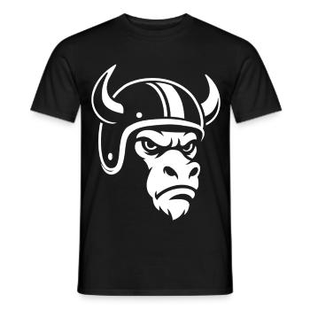 Biker Bull – Racing Spirit & Steel Head - Männer T-Shirt - Schwarz - Vorne - AI Model Male 178 light (178cm)