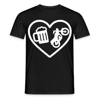 Bière Heart Motobike - T-shirt homme - noir - Devant - AI Model Male 178 light (178cm)