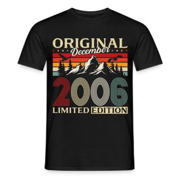 19th Birthday Original December Volume 2006 - Men's T-Shirt - black - Front - AI Model Male 178 light (178cm)