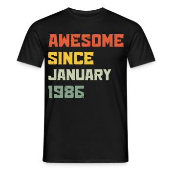 Génial Depuis Janvier 1986 Cadeau d'anniversaire  - T-shirt homme - noir - Devant - AI Model Male 178 light (178cm)