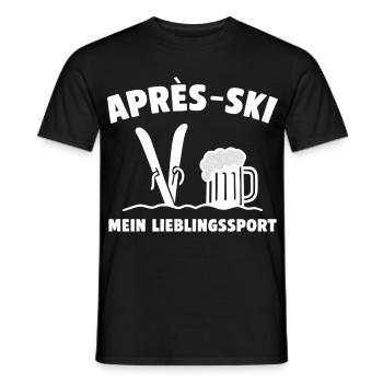Après-Ski! Mein Lieblingssport! - Männer T-Shirt - Schwarz - Vorne - AI Model Male 178 light (178cm)