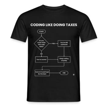 Coder comme faire des impôts - Soumettre un don d’espoir - T-shirt homme - noir - Devant - AI Model Male 178 light (178cm)