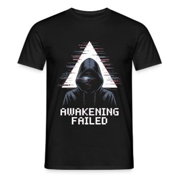 Awakening Failed Glitch im Hacker-Stil - Männer T-Shirt - Schwarz - Vorne - AI Model Male 178 light (178cm)