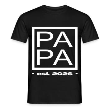Papa est 2026 Father's Day - Men's T-Shirt - black - Front - AI Model Male 178 light (178cm)