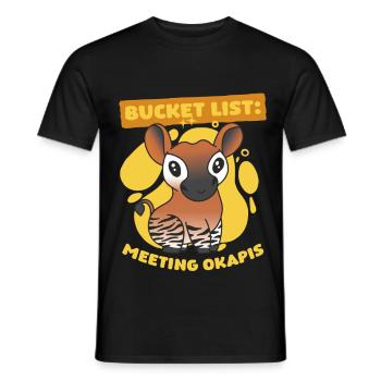 Okapi Tier Bucket List Meeting Okapis - Men's T-Shirt - black - Front - AI Model Male 178 light (178cm)