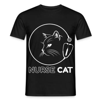 Chat infirmier logo clinique - T-shirt homme - noir - Devant - AI Model Male 178 light (178cm)
