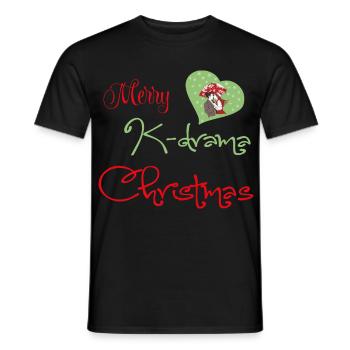K-Drama Christmas Romance de Noël - T-shirt homme - noir - Devant - AI Model Male 178 light (178cm)