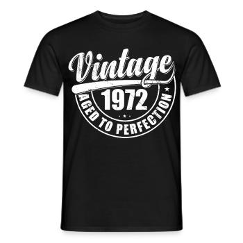 Cadeau d’anniversaire 1972 Millésime 1972 Rétro 1972 - T-shirt homme - noir - Devant - AI Model Male 178 light (178cm)