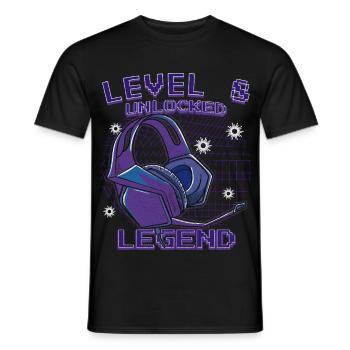 Level 8 Up Legend Kopfhörer - Männer T-Shirt - Schwarz - Vorne - AI Model Male 178 light (178cm)