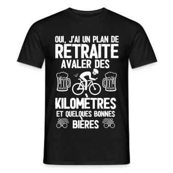 Retirement plan: bikes and beers - Men's T-Shirt - black - Front - AI Model Male 178 light (178cm)