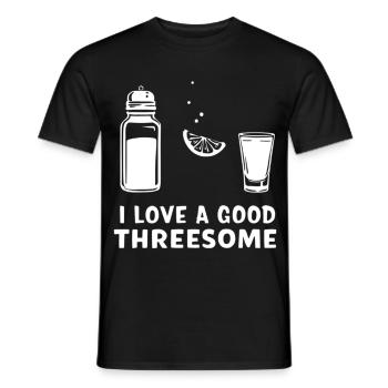 Drei-Genuss Cocktailspruch - Männer T-Shirt - Schwarz - Vorne - AI Model Male 178 light (178cm)