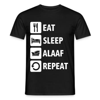 Eat Sleep Alaaf Repeat - Carnival, Shrovetide - Men's T-Shirt - black - Front - AI Model Male 178 light (178cm)