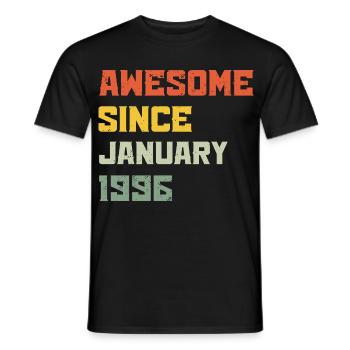 Awesome Since January 1996 Birthday Gift - Men's T-Shirt - black - Front - AI Model Male 178 light (178cm)