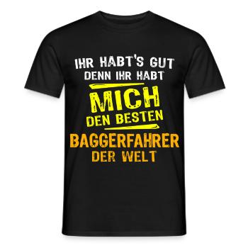 Baggerfahrer Geschenk - Männer T-Shirt - Schwarz - Vorne - AI Model Male 178 light (178cm)