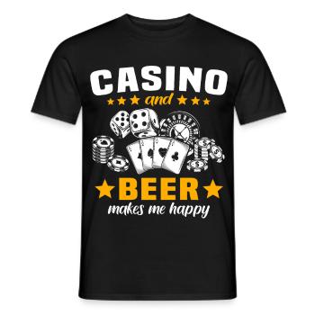 Casino Glücksspieler - Männer T-Shirt - Schwarz - Vorne - AI Model Male 178 light (178cm)