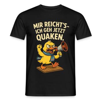Angry duck with saying "I'm going to croak" - Men's T-Shirt - black - Front - AI Model Male 178 light (178cm)