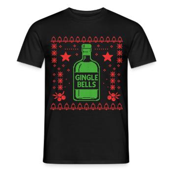 Ugly Christmas GINgle Bells - Männer T-Shirt - Schwarz - Vorne - AI Model Male 178 light (178cm)