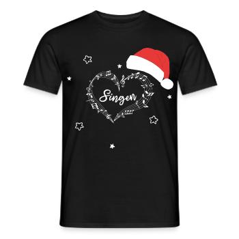 Musique de Noël de Musical Notes Singing - T-shirt homme - noir - Devant - AI Model Male 178 light (178cm)