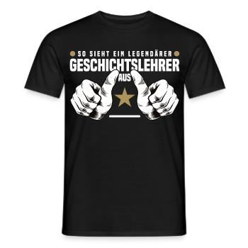 Legendärer Geschichtslehrer - Männer T-Shirt - Schwarz - Vorne - AI Model Male 178 light (178cm)