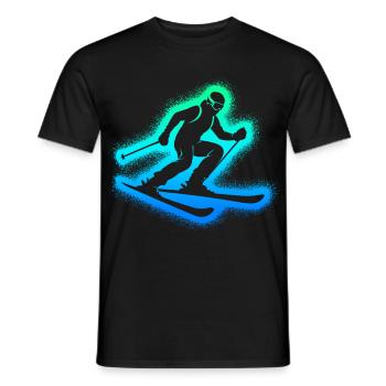 Skieurs Enfants Hommes Garçons Skis - T-shirt homme - noir - Devant - AI Model Male 178 light (178cm)